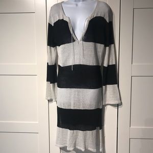 Echo womens striped knit beach coverup size M